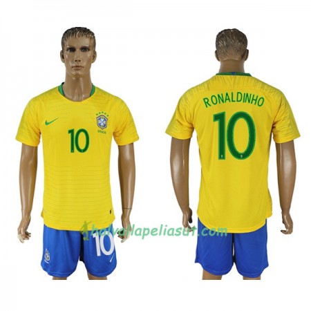Jalkapallo Pelipaidat Brasilia Ronaldinho 10 World Cup 2018 Kotipaita